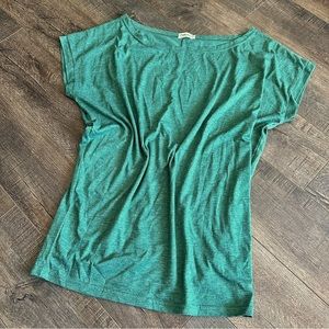 Poetsky Size Small Short Sleeved Blouse Top Tunic Green Basic Casual Stretch